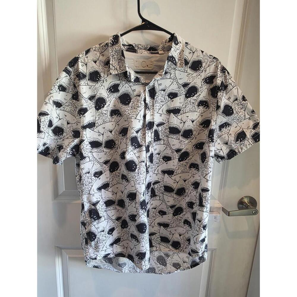 Mens American Republic Shark Jimmy Buffet Style Sz Large